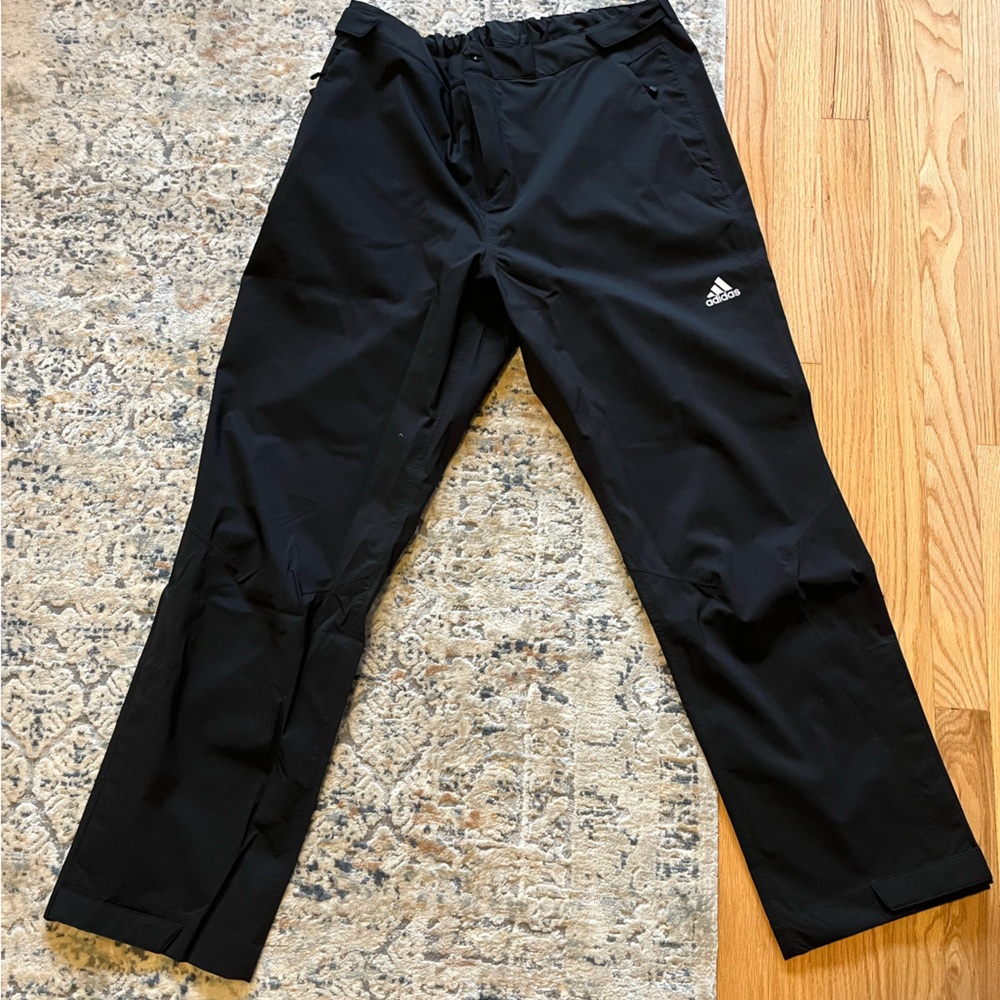 Adidas RAIN.RDY Black Rain-Proof Golf Pants - Size L